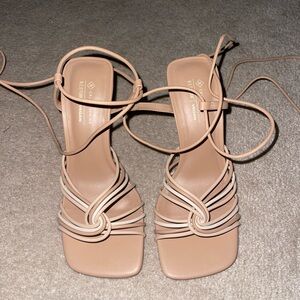 Call It Spring Beige Strappy Heels